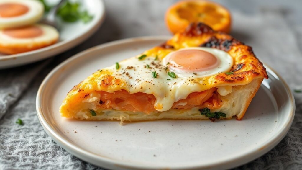 Smoked salmon egg bake fresh from the oven for an elevated breakfast