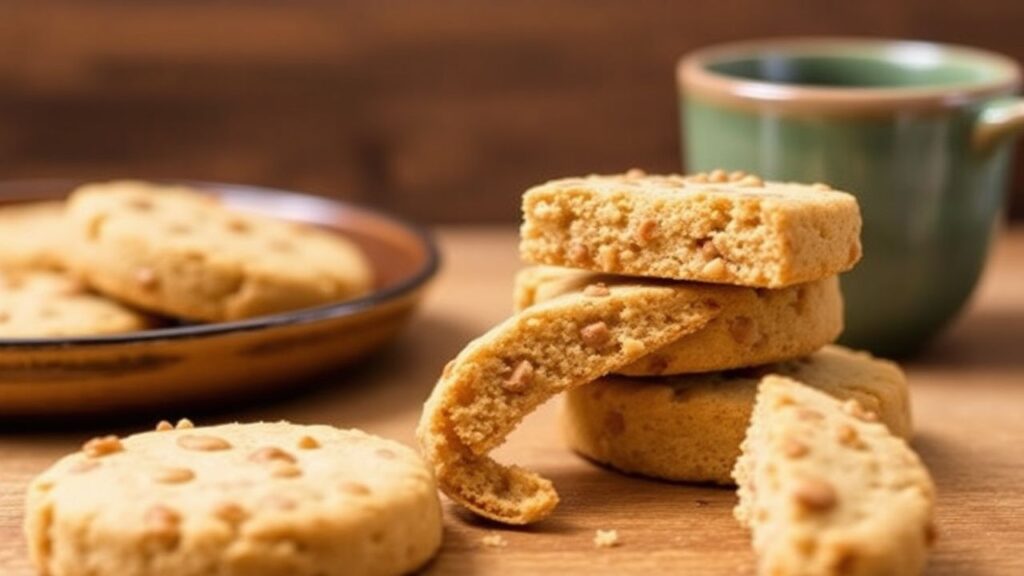Paleo Tigernut Flour Shortbread on a plate with golden color