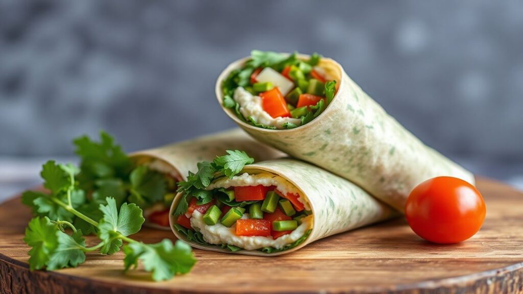 Fresh Mediterranean Veggie and Hummus Wraps—Healthy & Easy lunch-ready wraps