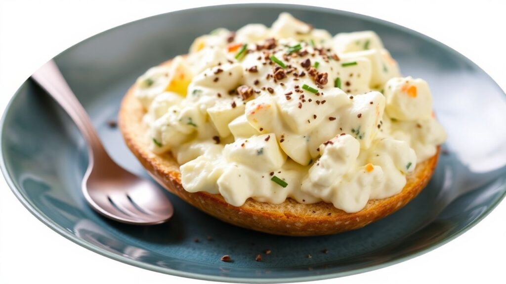 Protein-packed mayo-free cottage cheese egg salad with hard-boiled eggs and fresh herbs