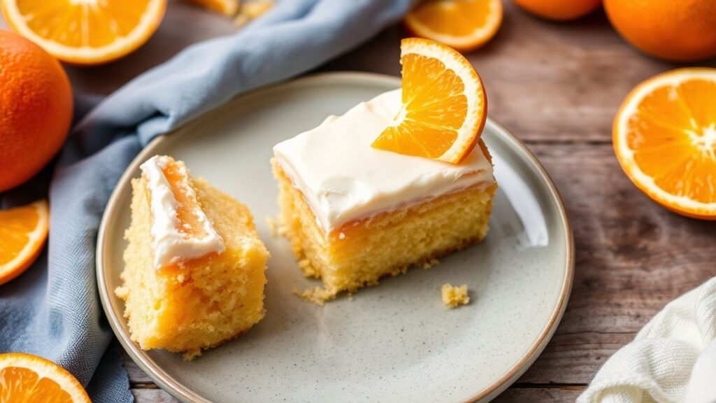 Orange Creamsicle Cake ingredient focus: orange zest and cream filling