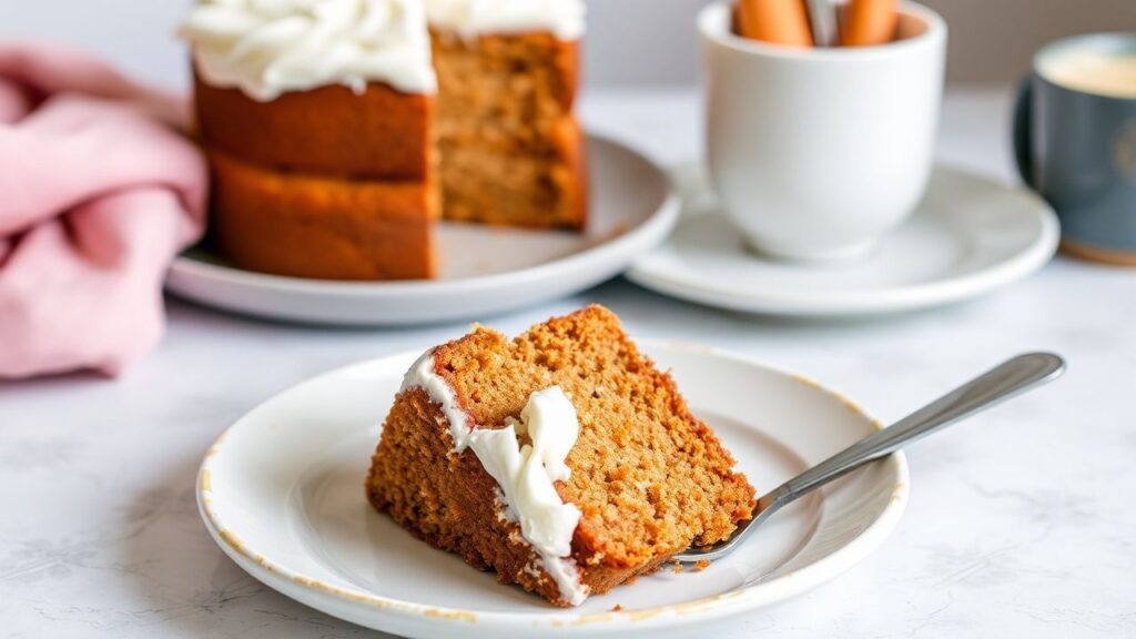 Paleo carrot cake with cashew frosting ready to serve