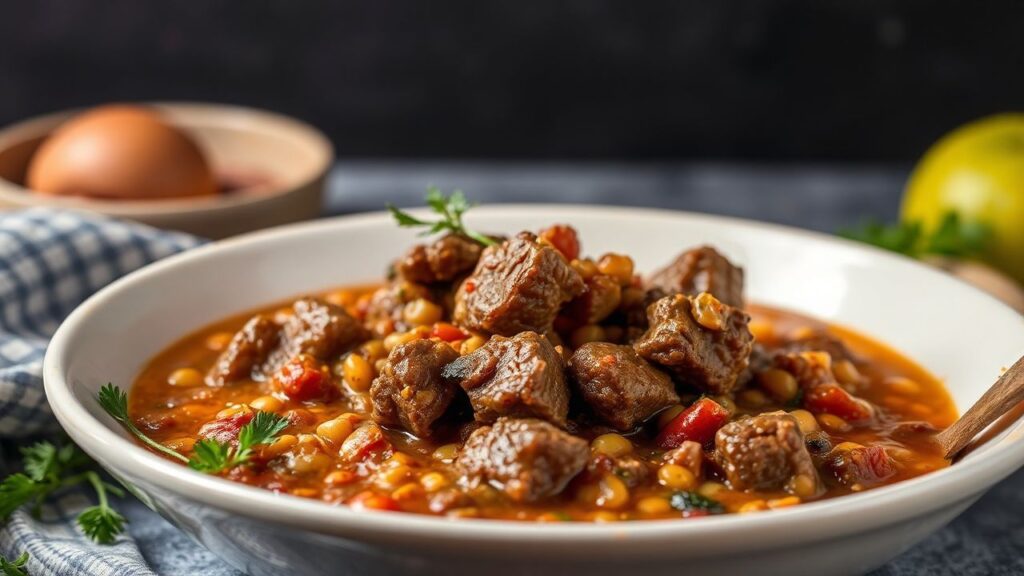 حساء لحم بقر وعدس شهيّة، خطوة نحو القوة والرضا