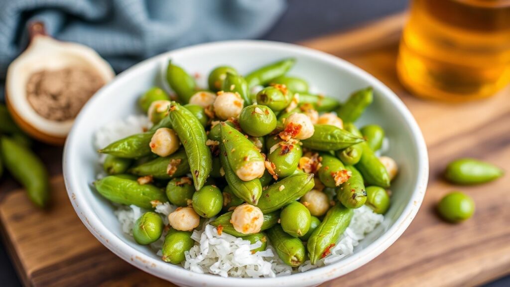 وعاء من إدامامي حار بالثوم والبهارات، يقدّم ركلة نارية ومذاقًا غنيًا