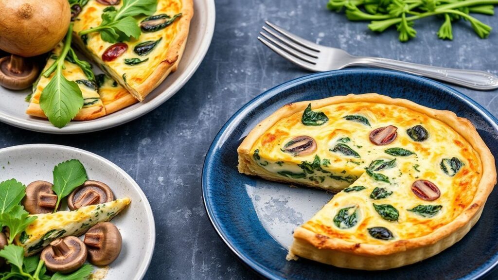 Protein-packed crustless quiche served warm with a creamy center.
