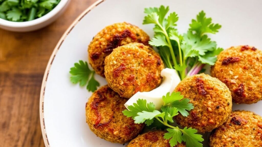 Crispy golden air fryer falafel—gluten-free and vegan with a crunchy exterior
