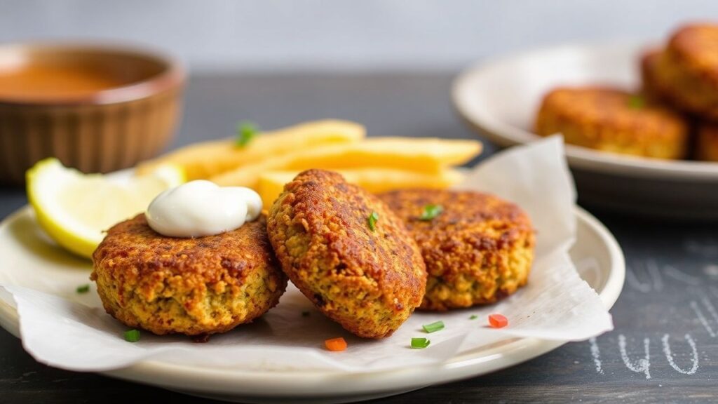 Crispy golden air fryer falafel—gluten-free and vegan served fresh
