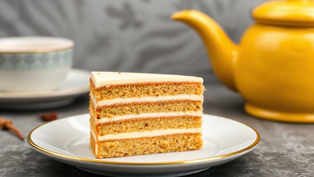 Thai tea layer cake with warm aroma and creamy texture in every slice