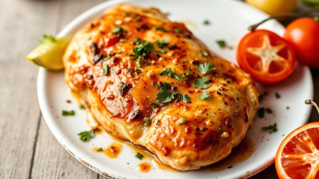 Greek chicken marinated with spices and fresh herbs