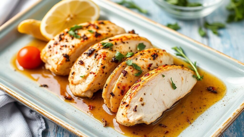 Greek marinated chicken with spices and fresh herbs