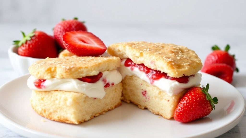 Fluffy gluten-free strawberry shortcake with fresh berries
