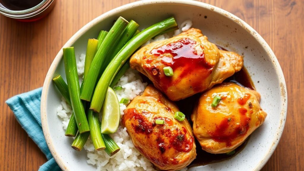 دجاج بالزنجبيل وصلصة الصويا في مقلاة واحدة، وجبة سريعة بنكهة قوية—عندما dinner calls for something quick.