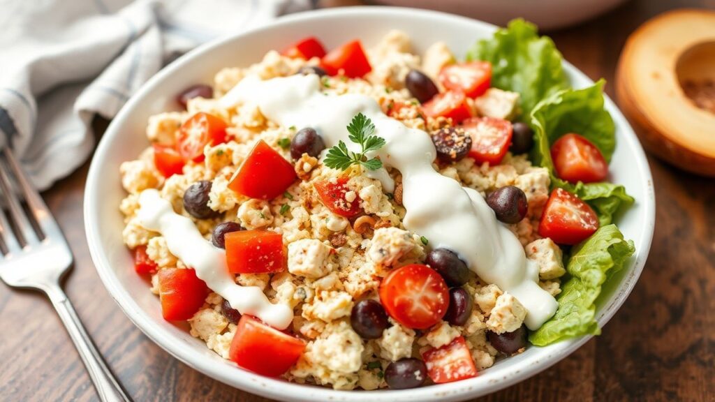 Keto Cobb Salad with Creamy Ranch Twist finished plate
