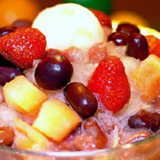 Refreshing Shaved Ice: Sweet Syrup, Fruit & Beans Delight