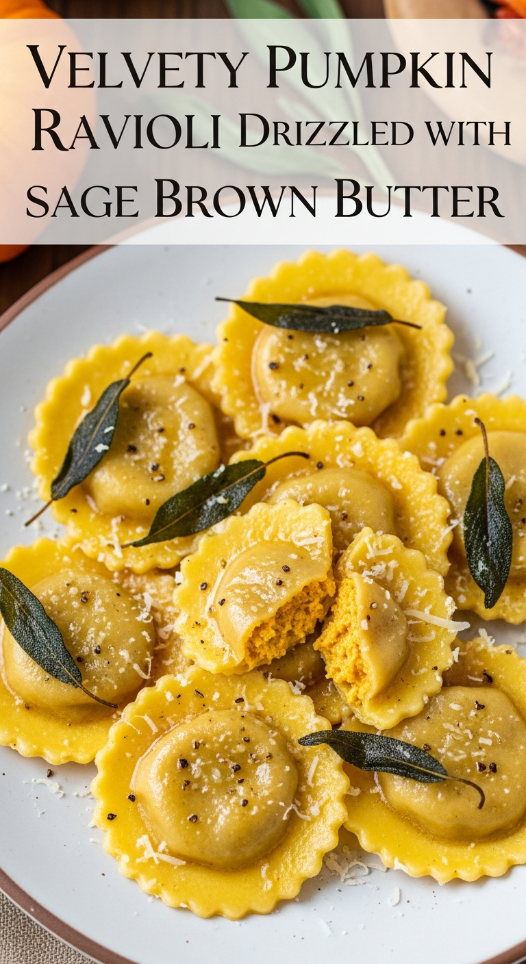 Best Velvety Pumpkin Ravioli Drizzled with Sage Brown Butter