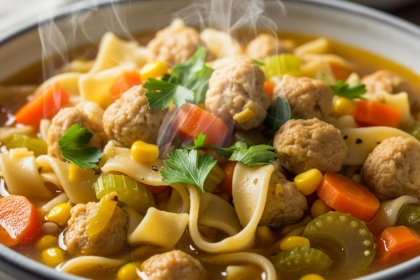 Cozy Up: Vegan “Chicken” Noodle Soup with Soy Curls Delight