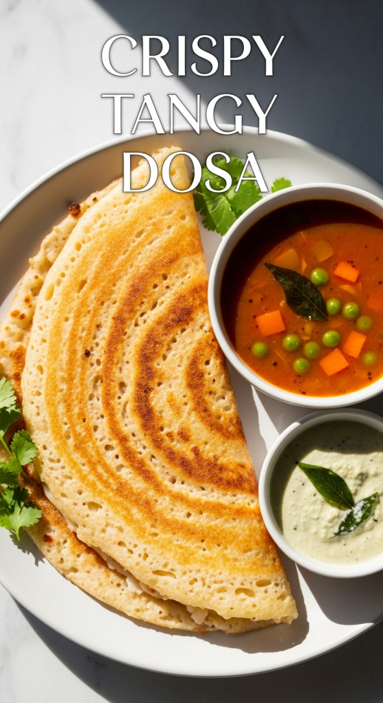 Crispy Tangy Dosa Fermented Lentil & Rice Crepe Delight