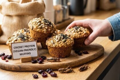 Crunchy Vegan Cricket Protein Muffins for Bold Foodies