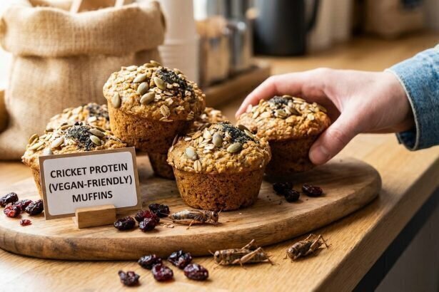 Crunchy Vegan Cricket Protein Muffins for Bold Foodies