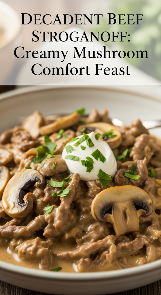 Decadent Beef Stroganoff Creamy Mushroom Comfort Feast s.095Z