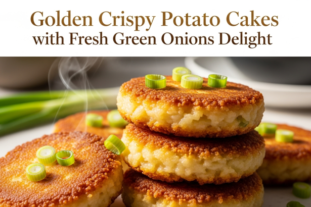 Delicious Golden Crispy Potato Cakes with Fresh Green Onions Delight