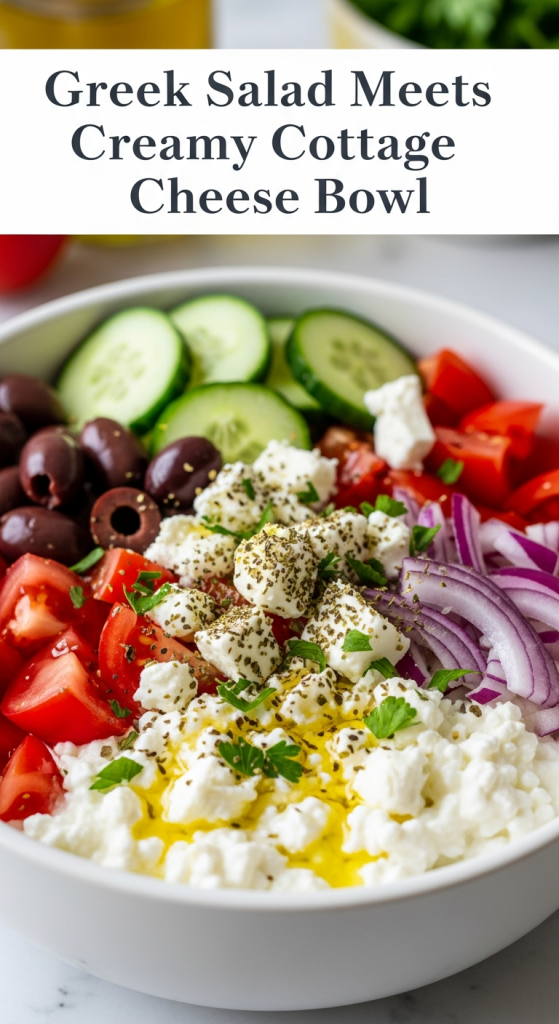 Healthy Greek Salad Meets Creamy Cottage Cheese Bowl Fresh Twist