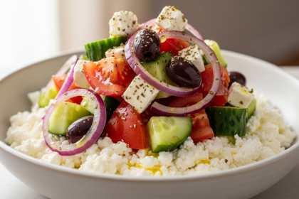 Healthy Greek Salad Meets Creamy Cottage Cheese Bowl: Fresh Twist