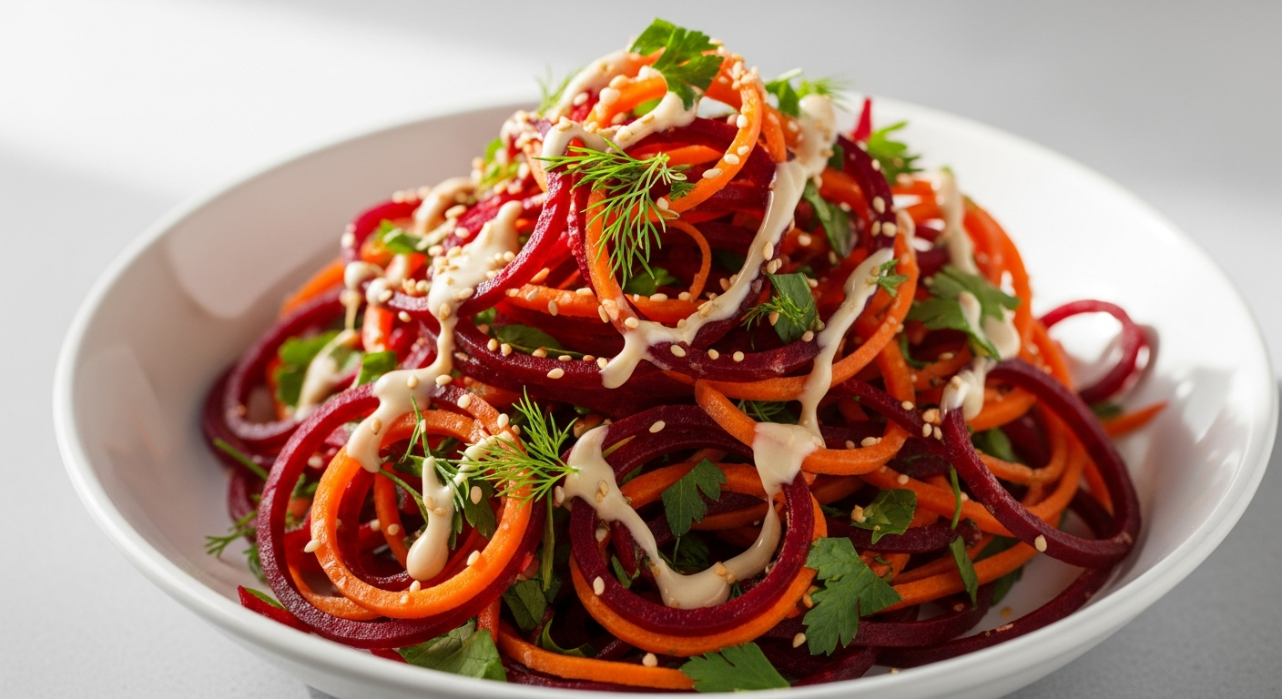 Healthy Raw Spiralized Beet & Carrot Salad Recipe: Twist Into Health