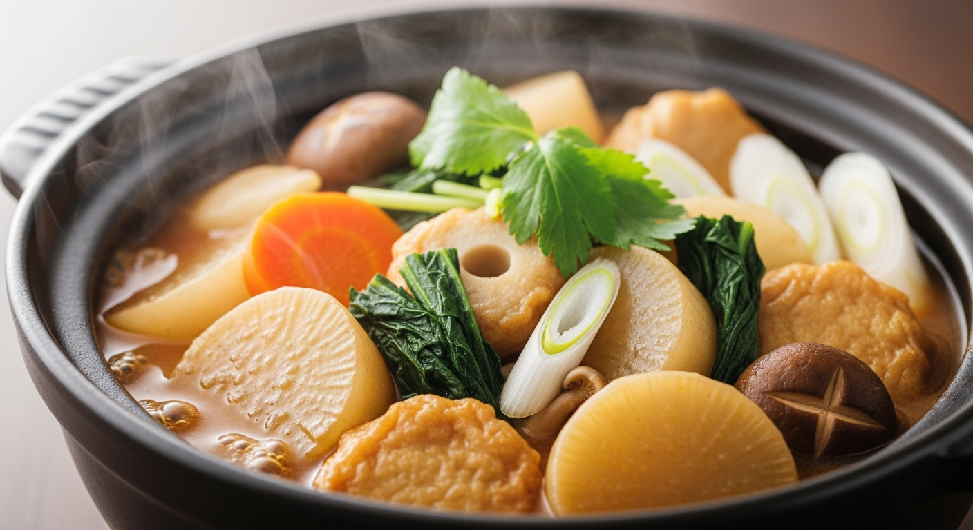 Hearty One-Pot Winter Stew with Fish Cakes & Daikon Delight