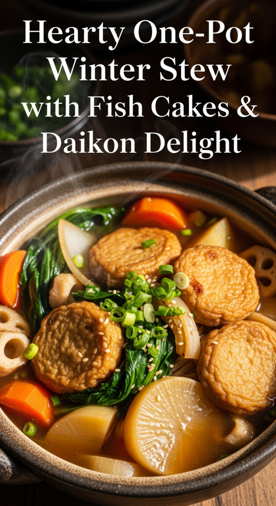Hearty One-Pot Winter Stew with Fish Cakes & Daikon Delight