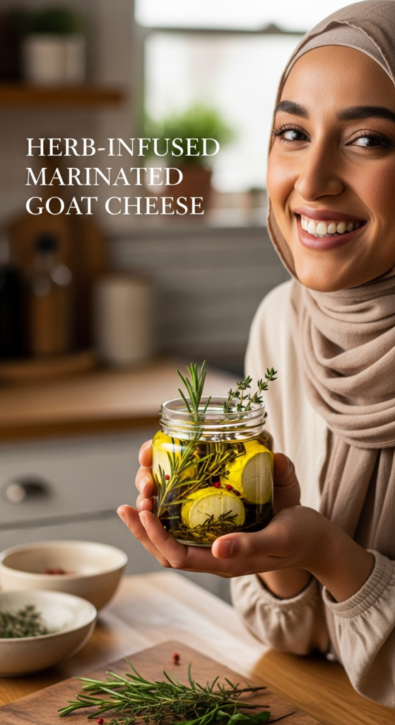 Herb-Infused Marinated Goat Cheese in Olive Oil Delight