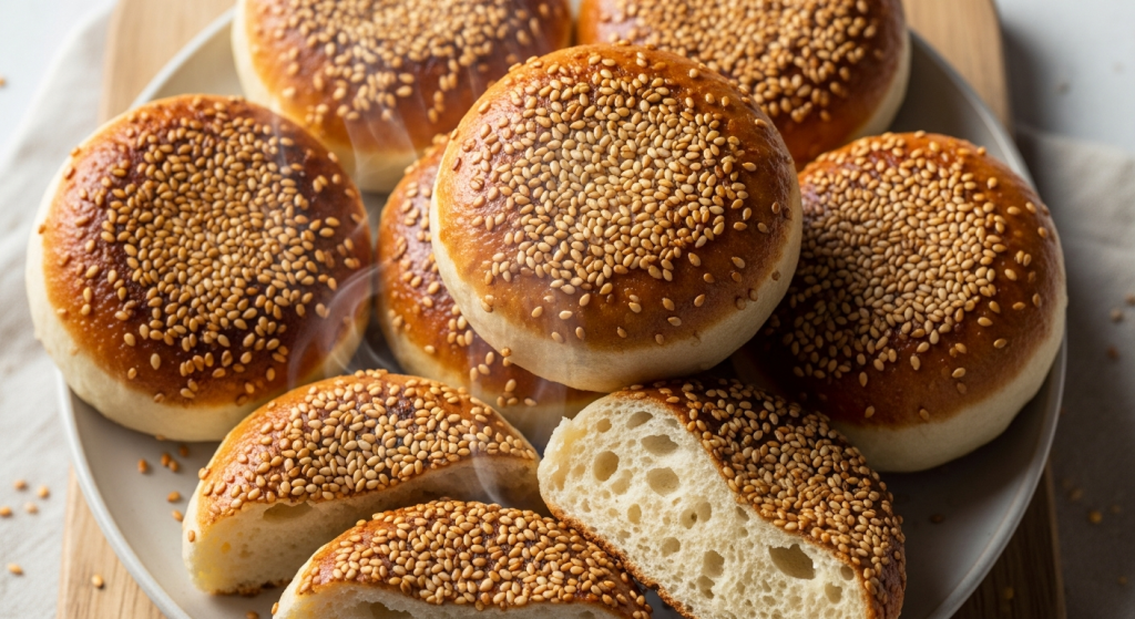 Incredible Golden Pan-Fried Sweet Buns with Crunchy Sesame Topping