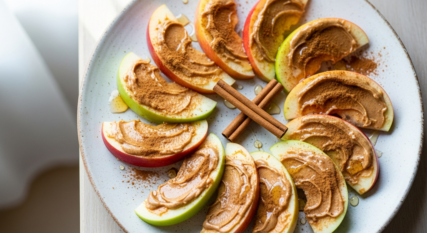 Irresistible Crunchy Apple Slices with Almond Butter & Cinnamon Twist