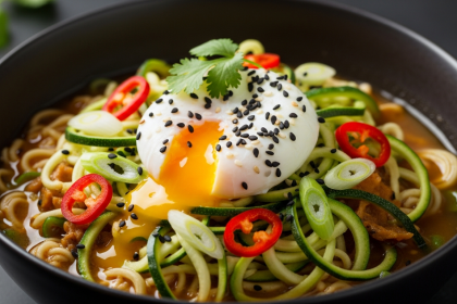 Irresistible Power-Packed Zucchini Noodle Ramen with Poached Egg Twist