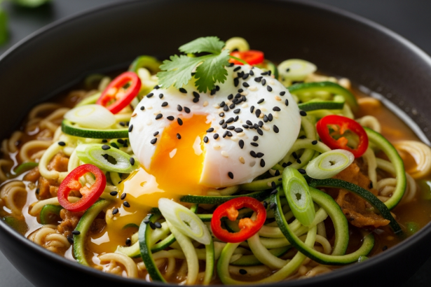 Irresistible Power-Packed Zucchini Noodle Ramen with Poached Egg Twist