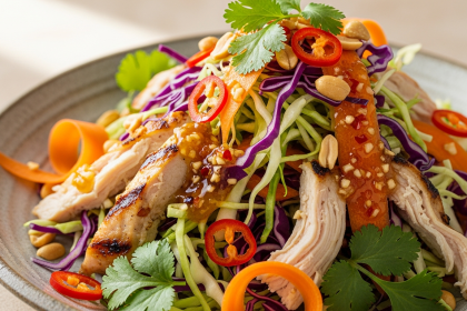 Irresistible Savory Chicken & Cabbage Salad with Nuoc Cham Dressing