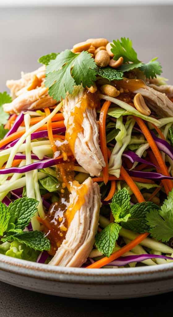 Irresistible Savory Chicken & Cabbage Salad with Nuoc Cham Dressing