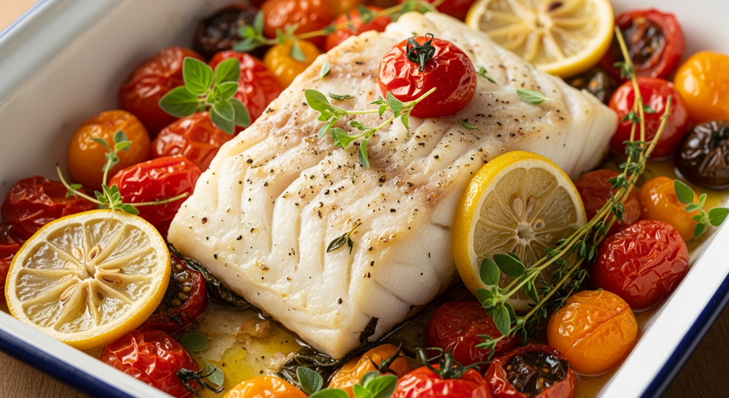 One-Pan Baked Cod with Tomatoes: Mediterranean Magic