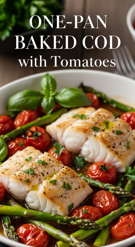 One-Pan Baked Cod with Tomatoes: Mediterranean Magic