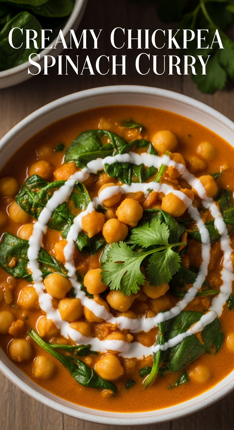 Quick & Creamy Chickpea Spinach Curry: Ready in 15 Minutes