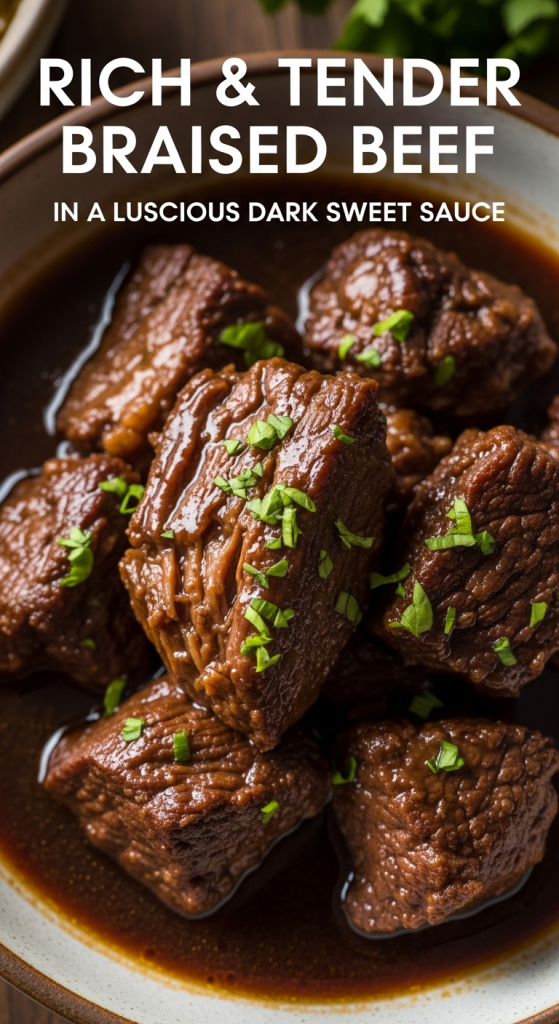 Rich & Tender Braised Beef in a Luscious Dark Sweet Sauce