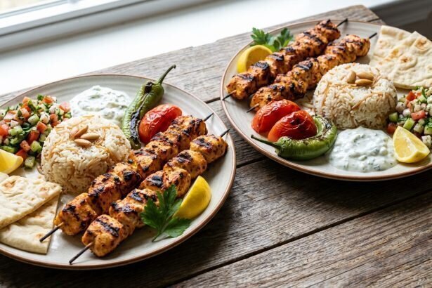 Savor Best Turkish Chicken Kebab Plates Paired with Rice Pilaf