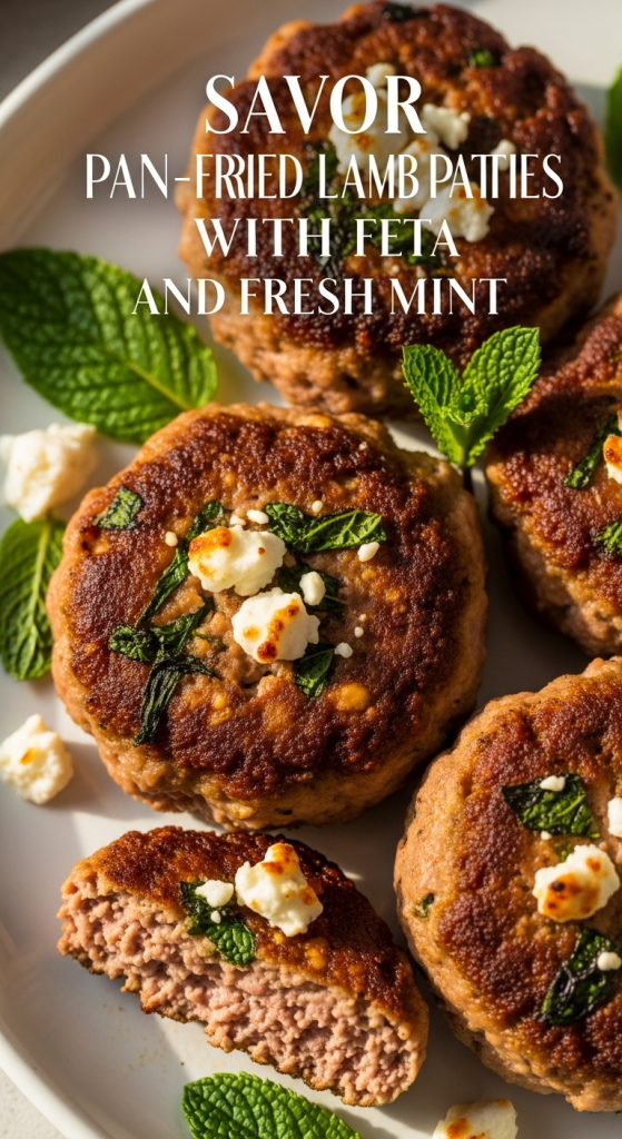 Savor Pan-Fried Lamb Patties with Feta and Fresh Mint