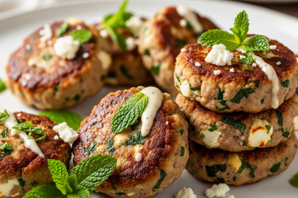 Savor The Best Pan-Fried Lamb Patties with Feta and Fresh Mint