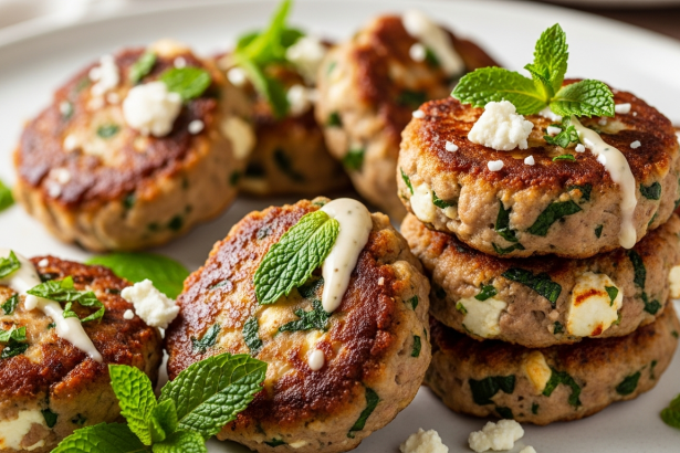 Savor The Best Pan-Fried Lamb Patties with Feta and Fresh Mint