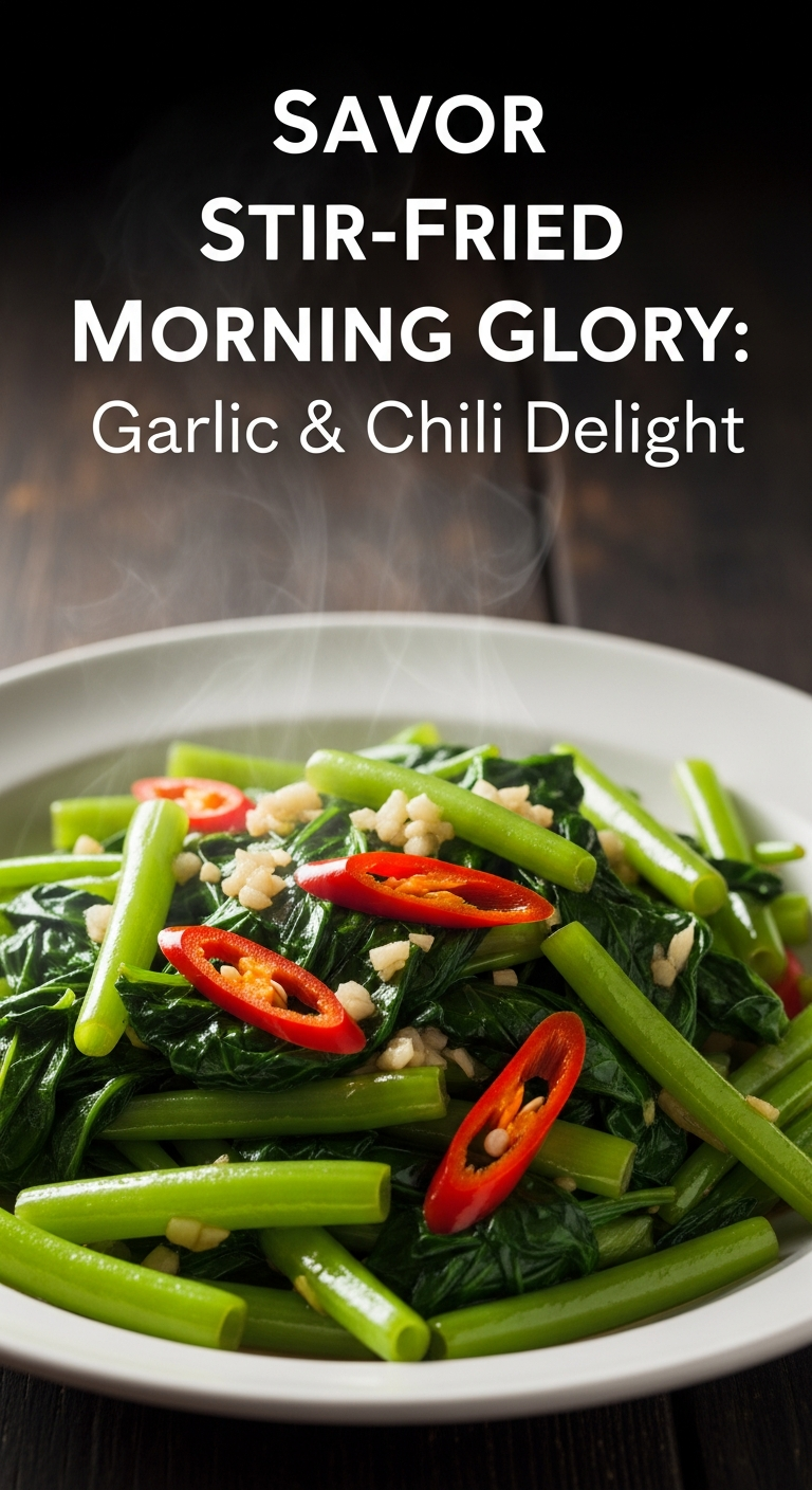 Savor Stir-Fried Morning Glory: Garlic & Chili Delight