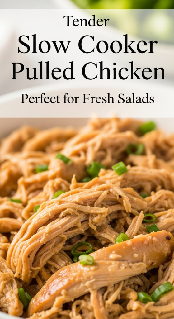 Tender Slow Cooker Pulled Chicken Perfect for Fresh Salads