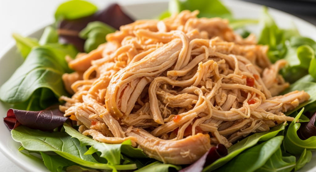 Tender Slow Cooker Pulled Chicken Perfect for Fresh Salads