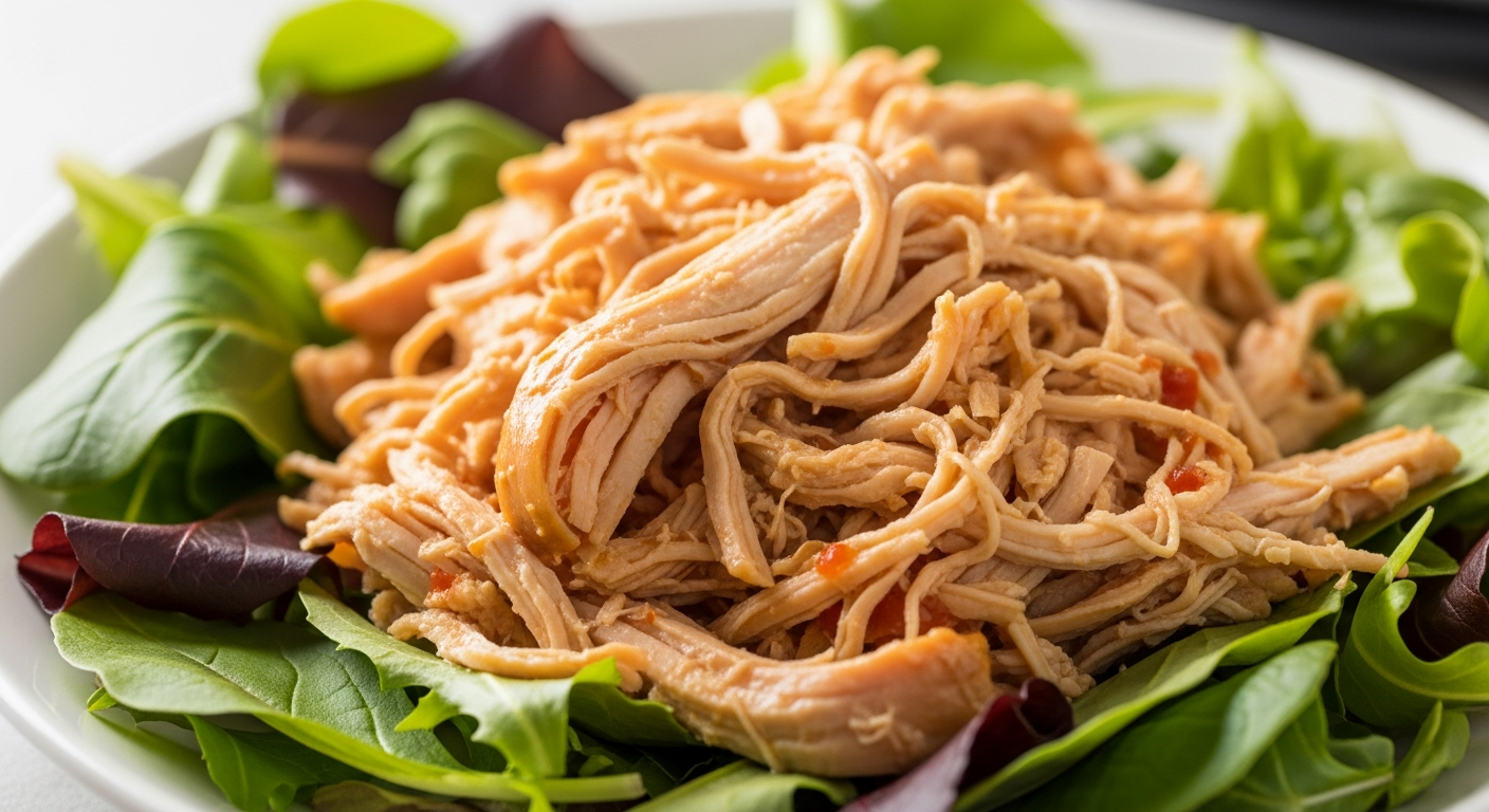 Tender Slow Cooker Pulled Chicken Perfect for Fresh Salads