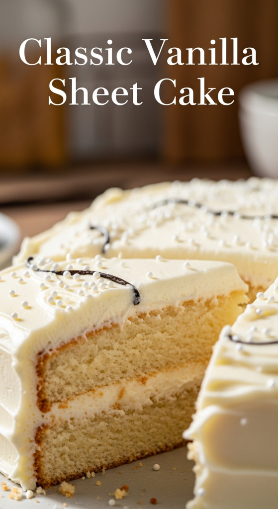 The Irresistible Charm of Classic Vanilla Sheet Cake